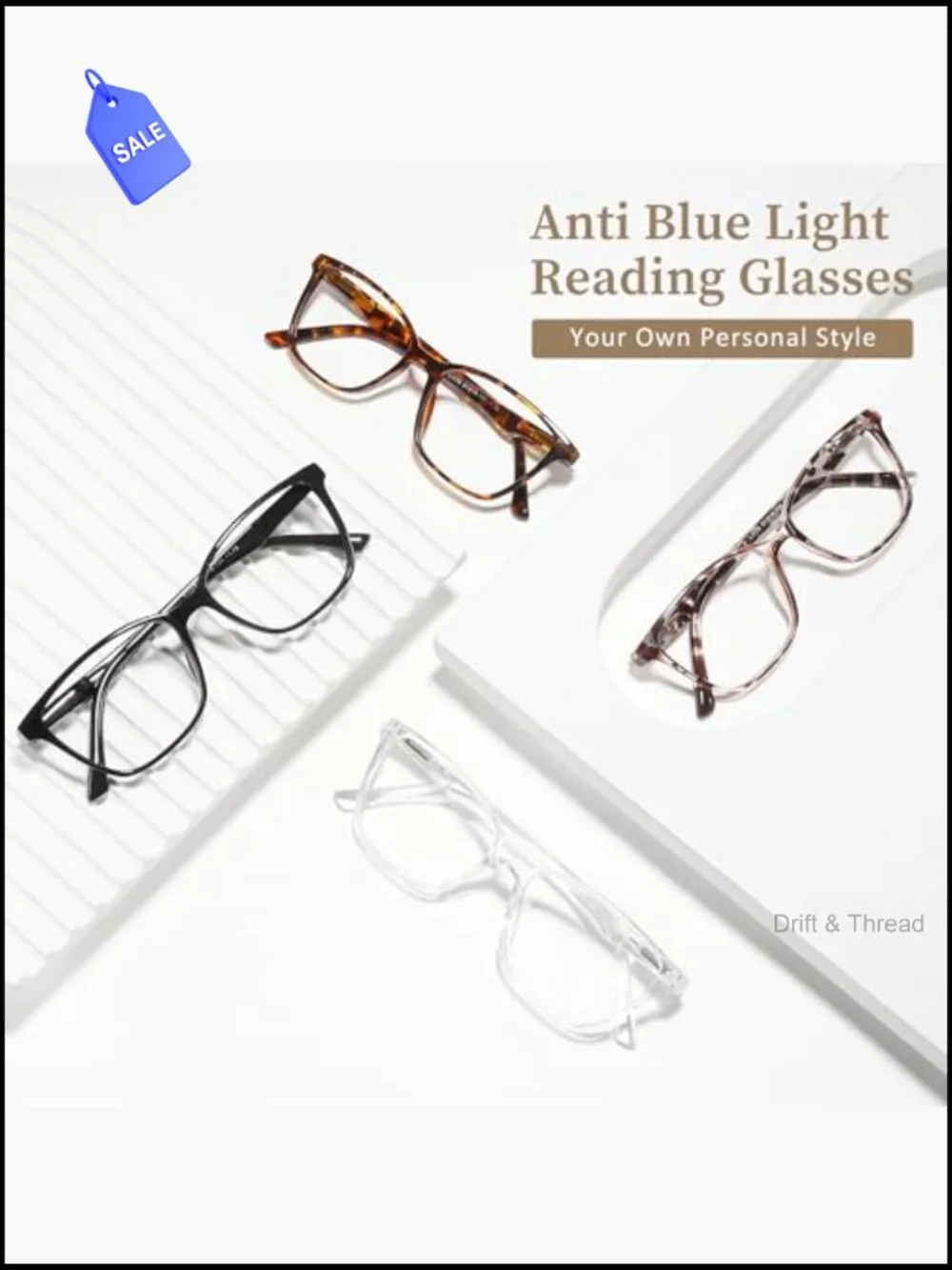 4 Pc Blue Light Blocking Reading Glasses Spring Hinge Readers Unisex